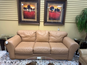 Transitional Leather Sofa